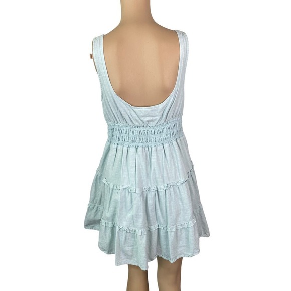 Urban Outfitters Pastel Blue Hailey Tiered Coquette Mini Dress SZ S - Picture 8 of 9
